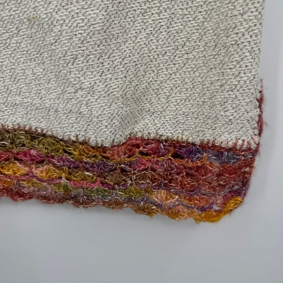 Oatmeal summer sweater with Crochet trim on hem and short sleeve all tags remove - Picture 4 of 8